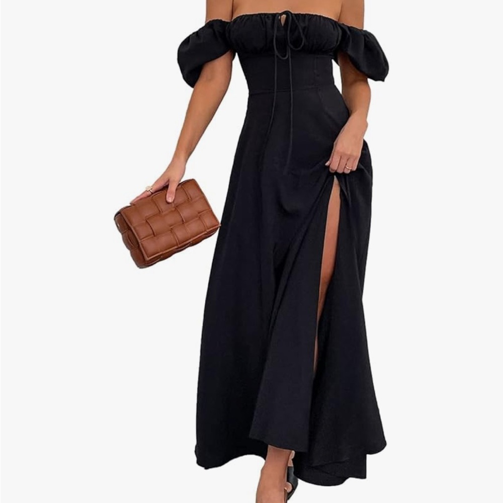 Women’s Black Off Shoulder Maxi Dress